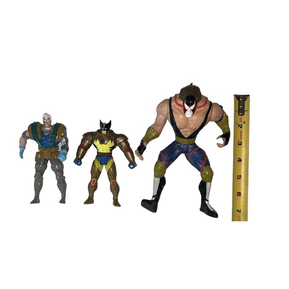 Lot of 3 Vintage 90s Marvel Toy Biz Cable & Wolverine And DC Comics Kenner Bane - Picture 2 of 9